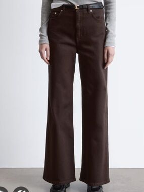 & Other Stories Wide Leg Brown Jeans
